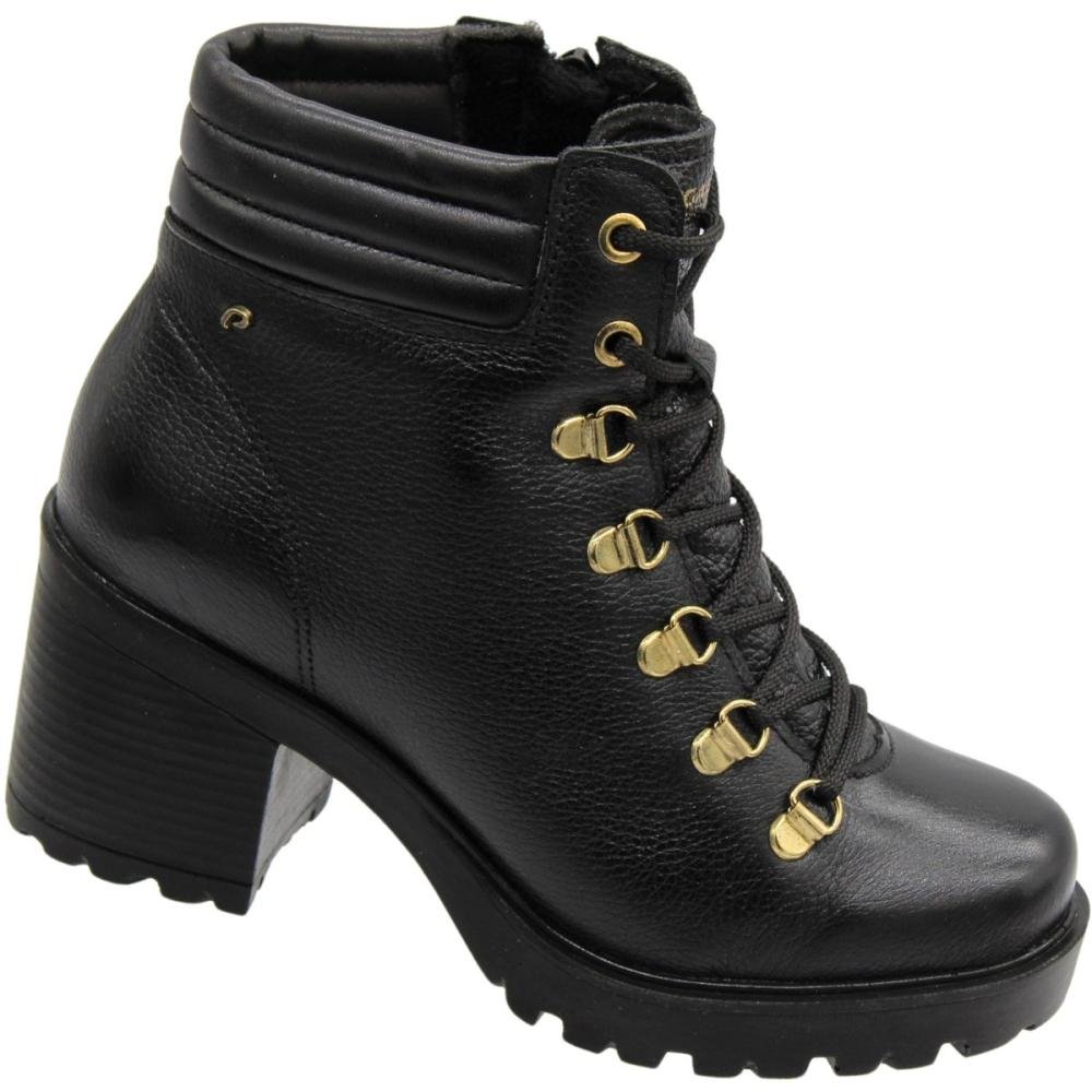 Bota Coturno Salto Médio Pegada Atacador Métalico Preto 3