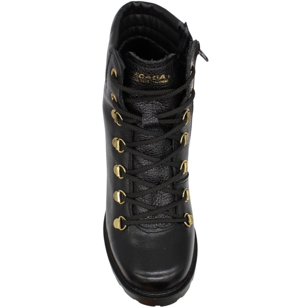 Bota Coturno Salto Médio Pegada Atacador Métalico Preto 4