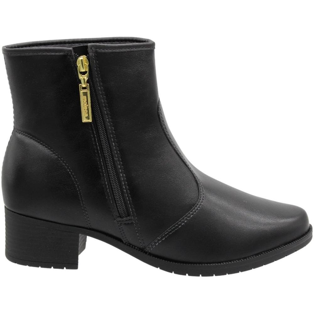 Bota Cano Curto Casual Moleca Napa Genebra Zíper Lateral