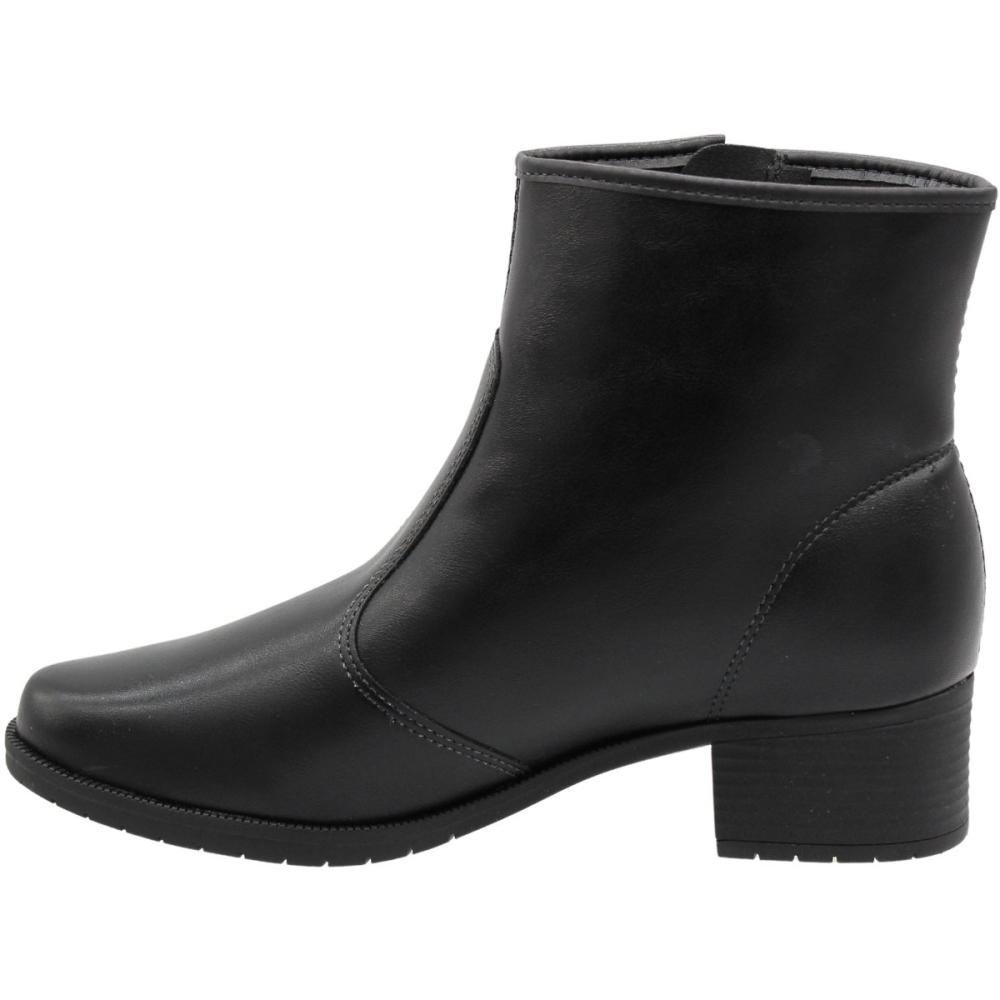 Bota Cano Curto Casual Moleca Napa Genebra Zíper Lateral Preto 2