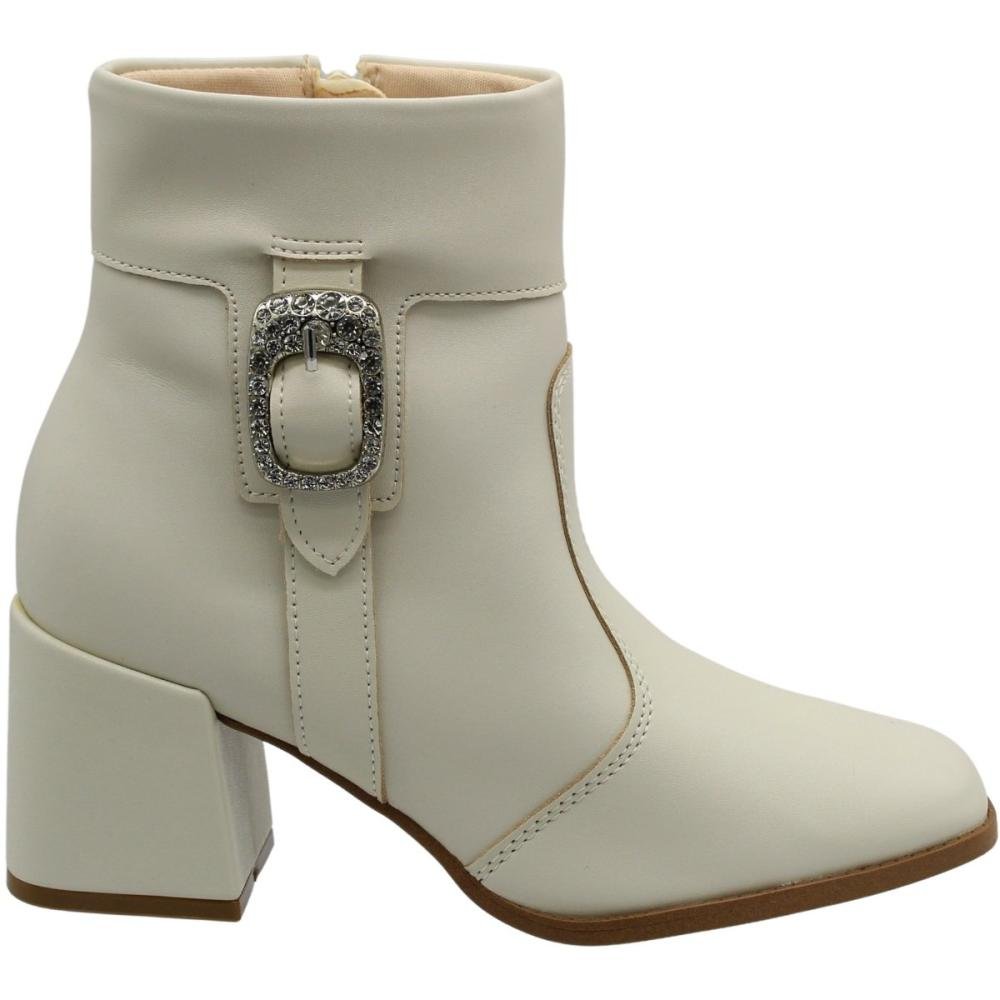 Bota Casual Cano Mèdio Moleca Fivela Cravejada Napa Berlim