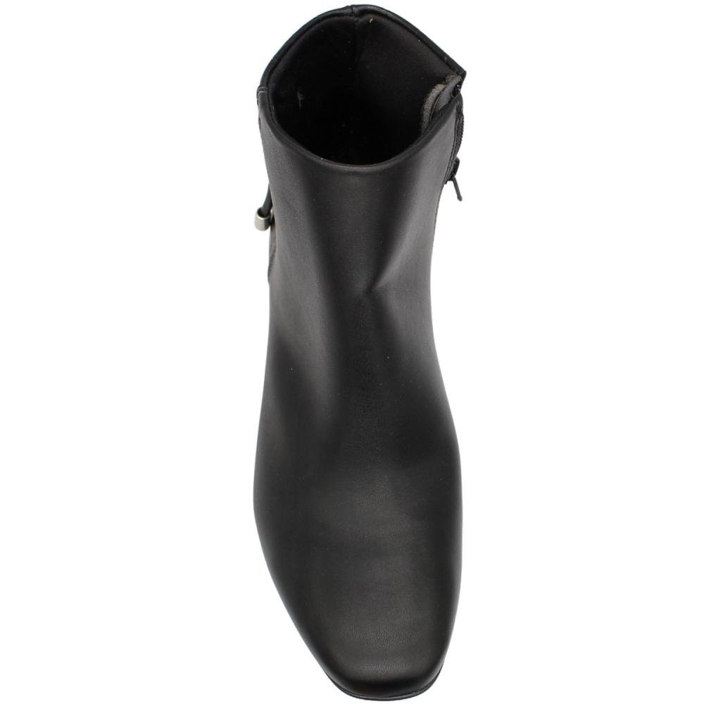 Bota Cano Curto Casual Beira Rio Cordinha Croco Zíper Preto 4