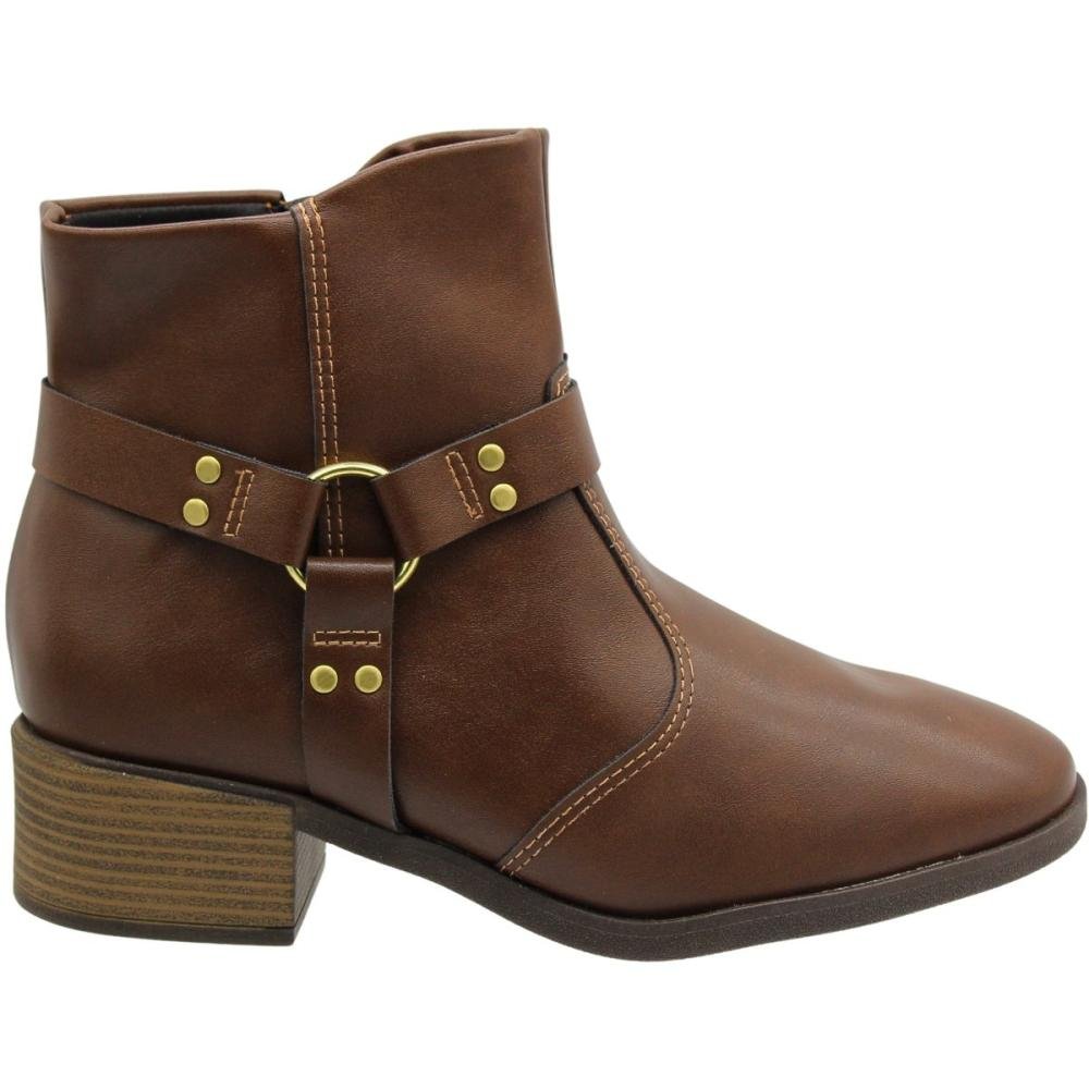 Bota Casual Cano Curto Beira Rio Adorno Argola