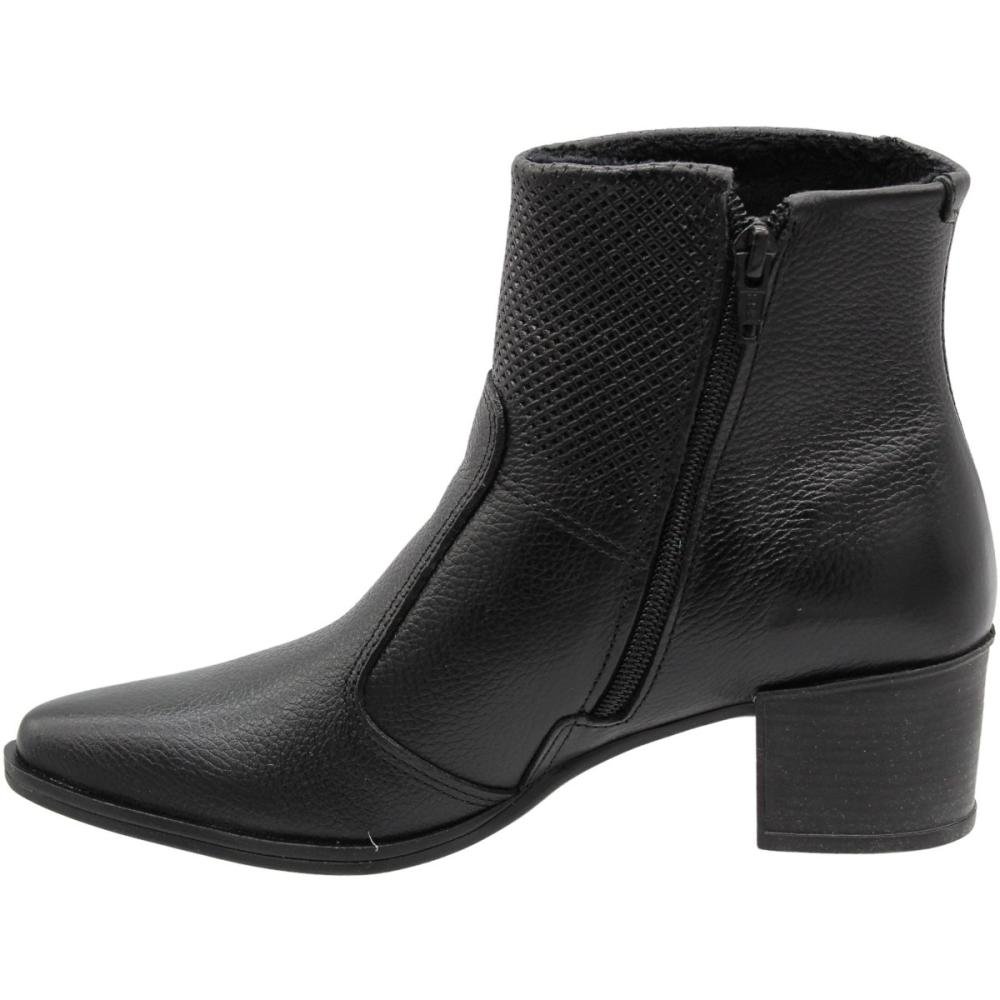 Bota Cano Baixo Pegada Salto Grosso Soft Touch Preto 2