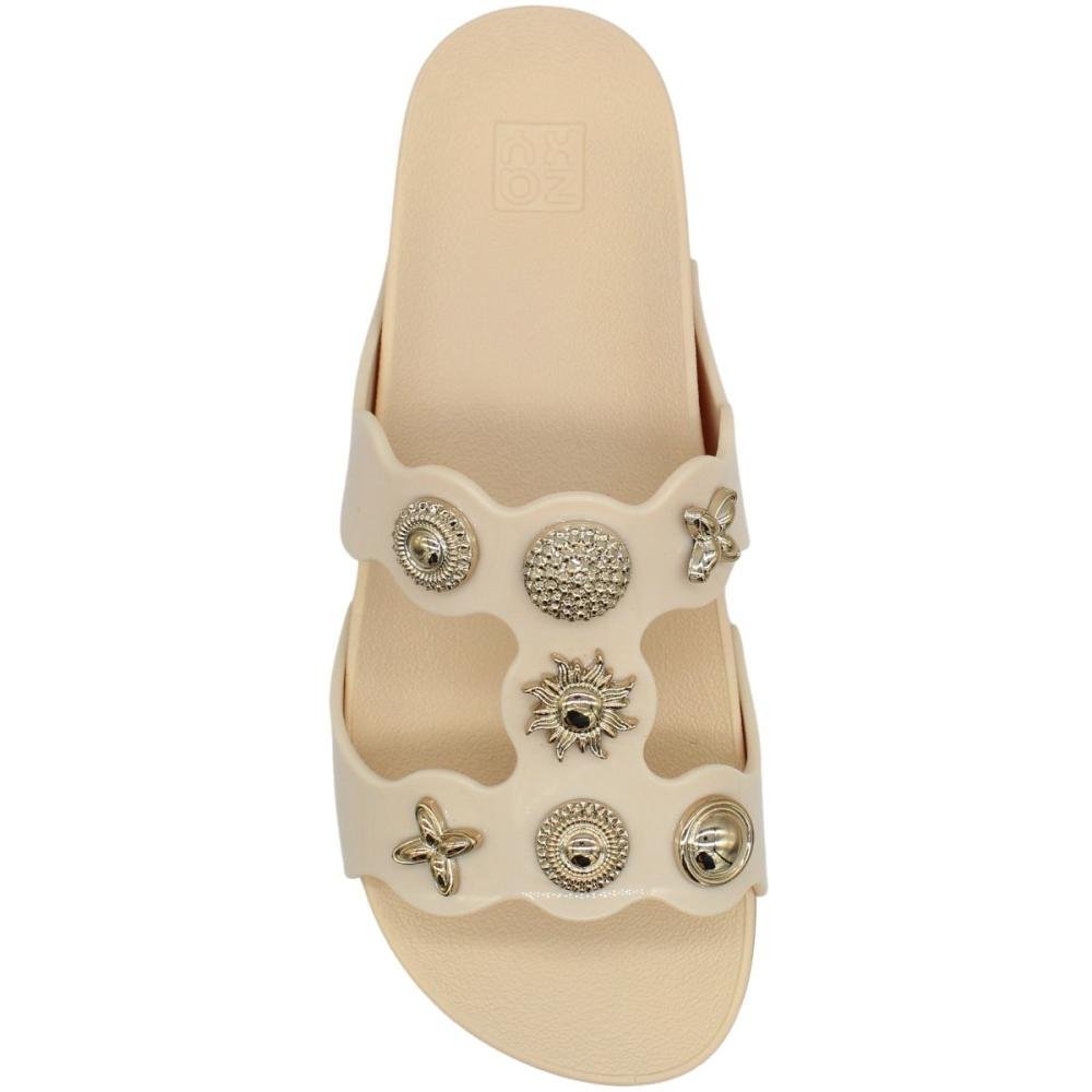 Tamanco Plataforma Zaxy Charms removíveis Feminino Bege 4