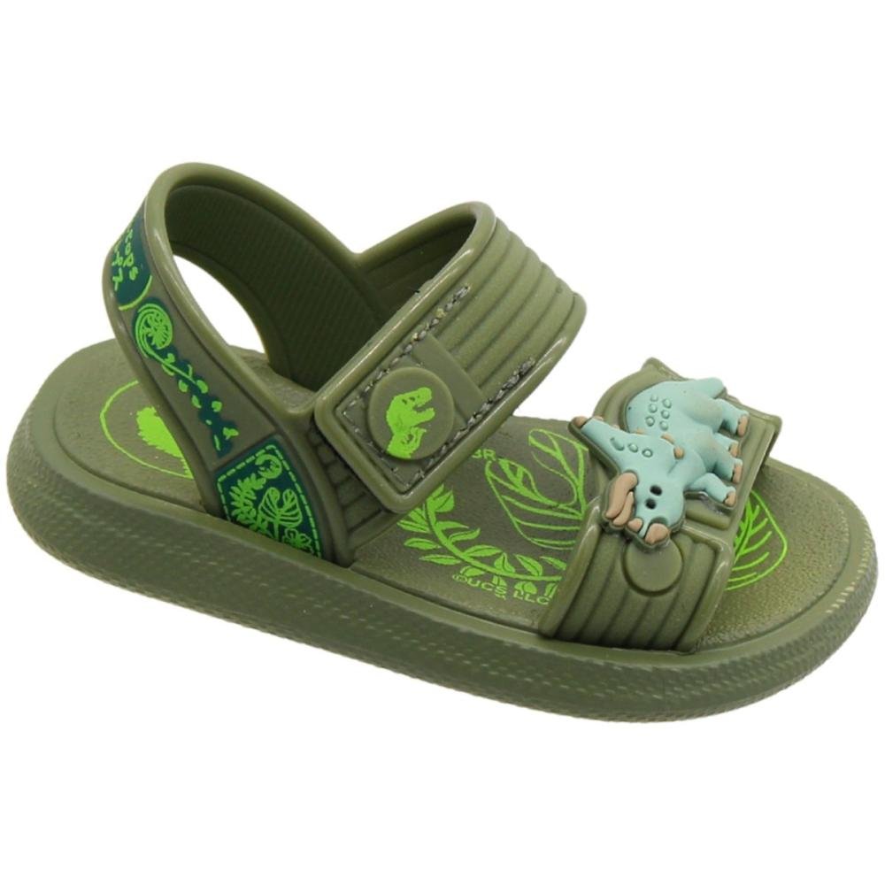 Sandália Papete Infantil Grendene Jurassic Soft Menino Verde 3