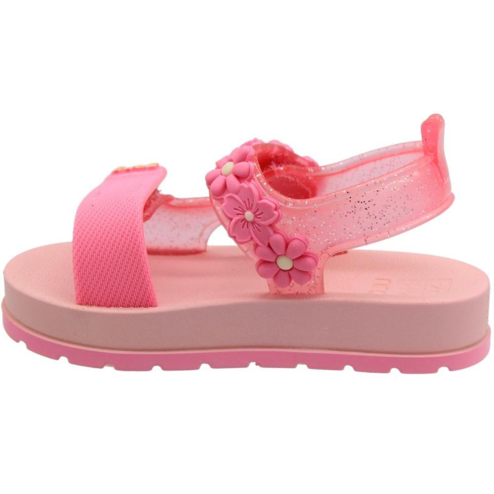 Sandália Rasteira Infantil Zaxynina Flower Bloom Menina Preto 2