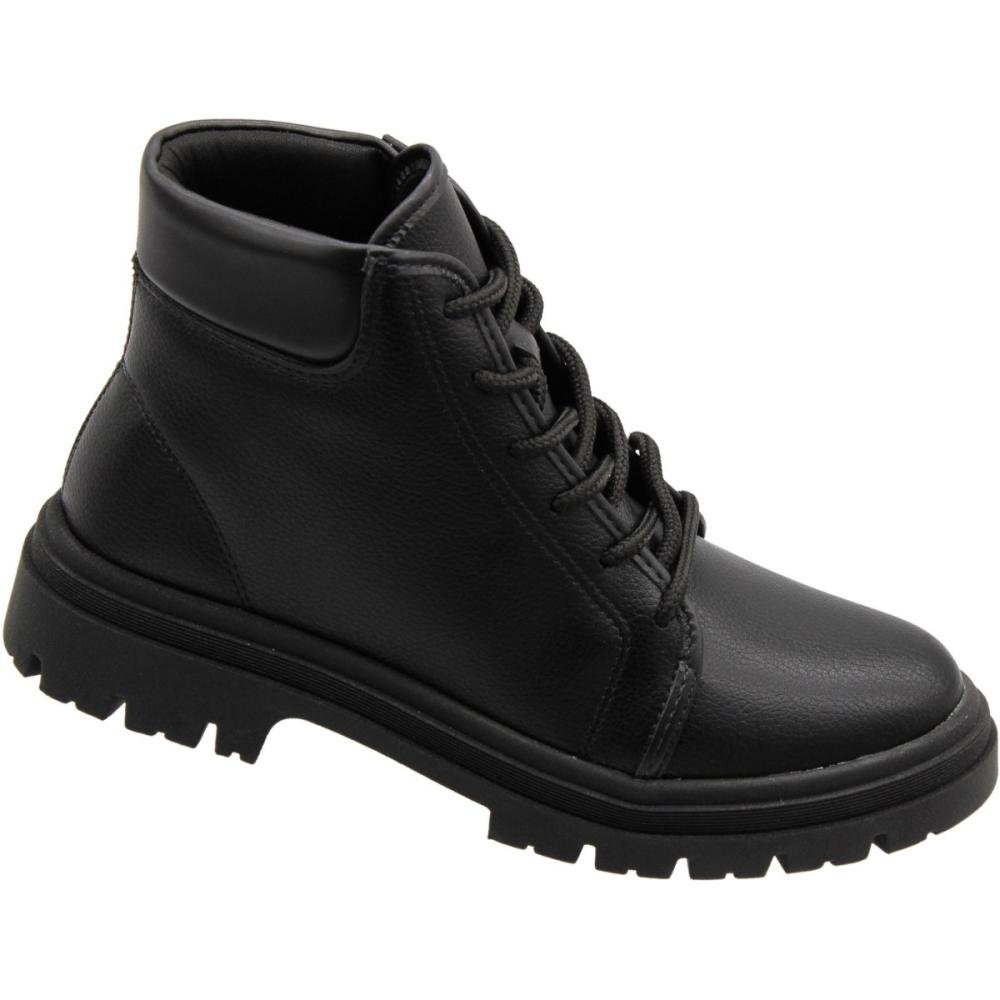 Bota Coturno Moleca Napa Floather Zurique Feminina Preto 3