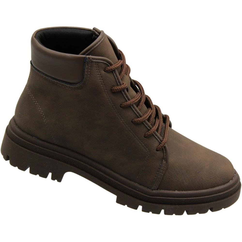 Bota Coturno Moleca Napa Veluna Feminina Marrom 3