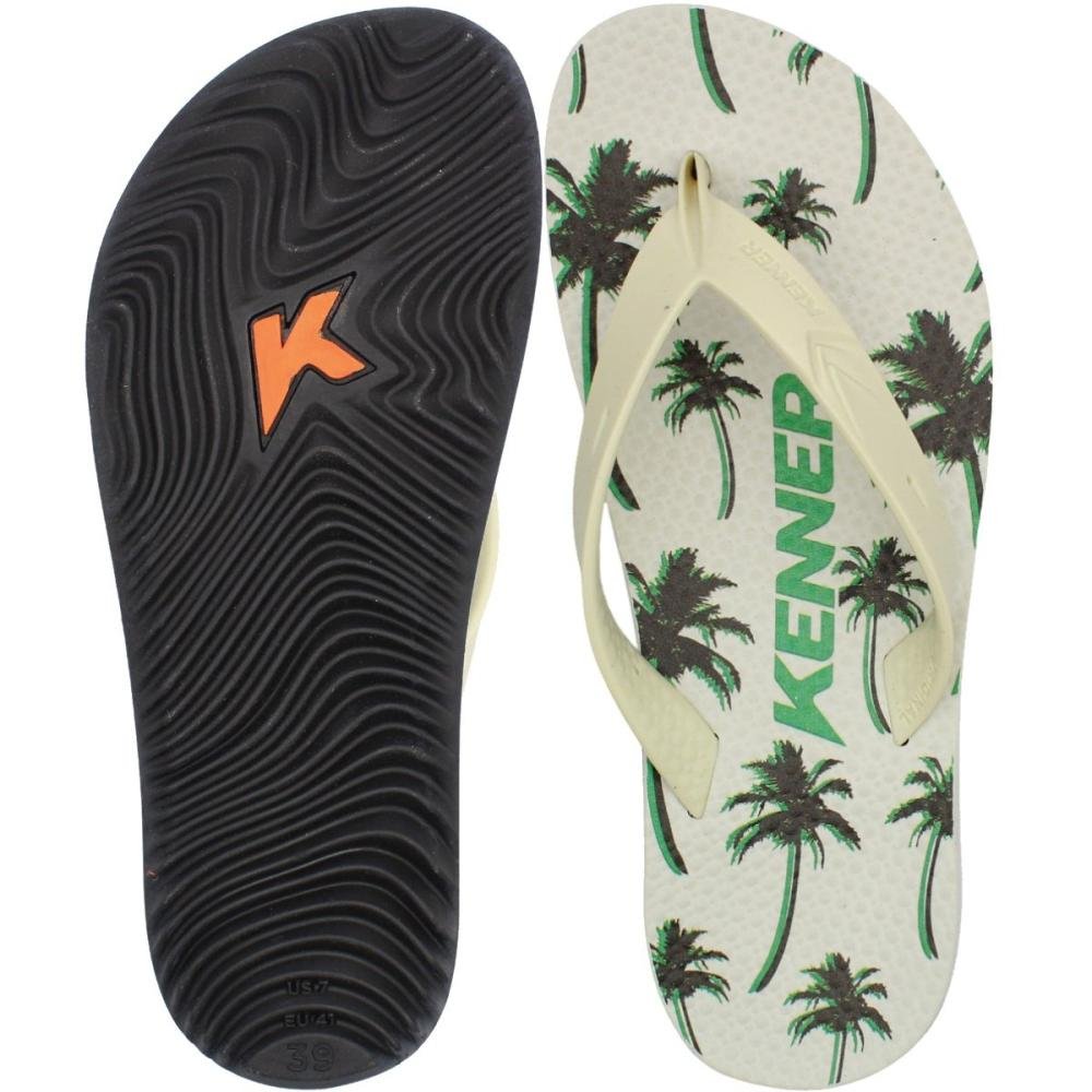 Sandália De Dedo Kenner Summer Tropical Masculina Branco 3