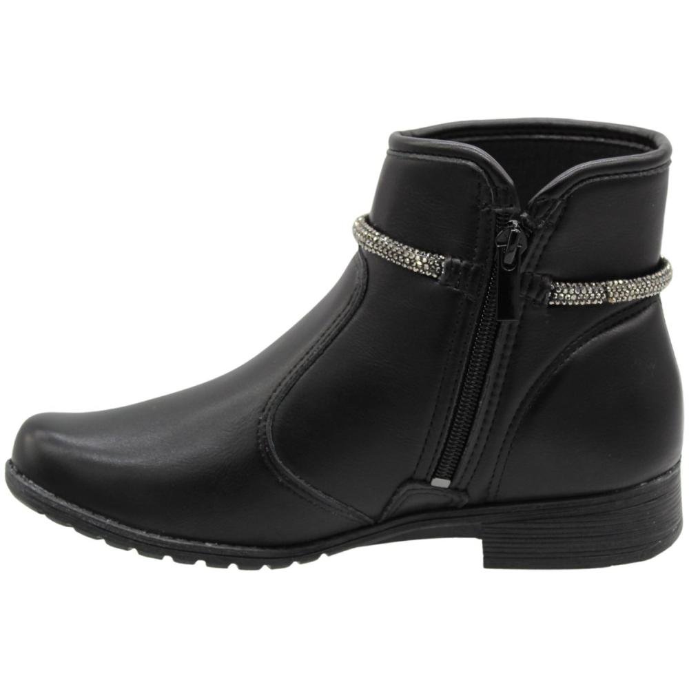 Bota Cano Curto Dakota Vertuo Tira Strass Feminino Preto 2