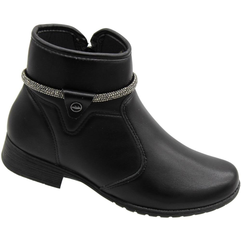 Bota Cano Curto Dakota Vertuo Tira Strass Feminino Preto 3