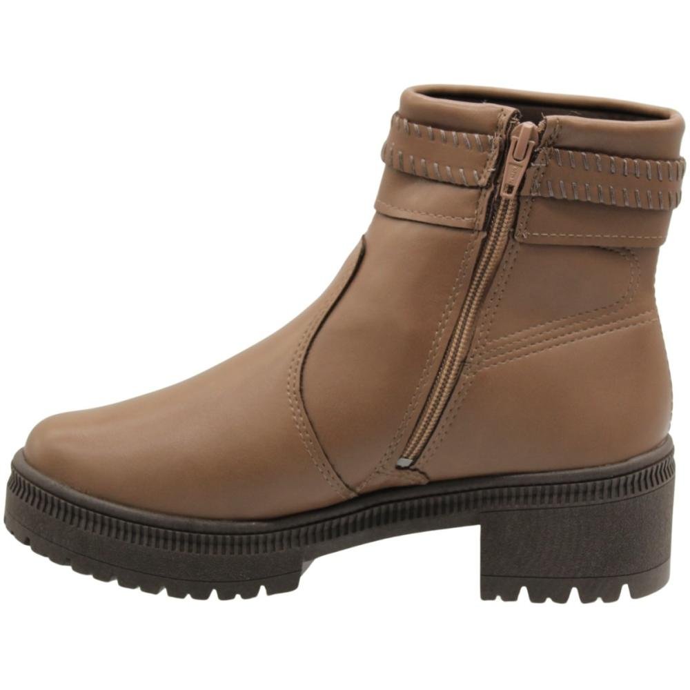 Bota Coturno Salto Médio Mississipi Elegante Feminina Marrom 2