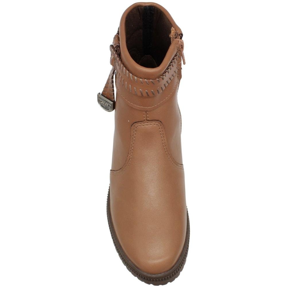 Bota Coturno Salto Médio Mississipi Elegante Feminina Marrom 4