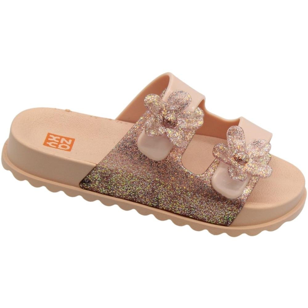 Tamanco Slide Plataforma Infantil Zaxy Flowers Menina Rosa 3