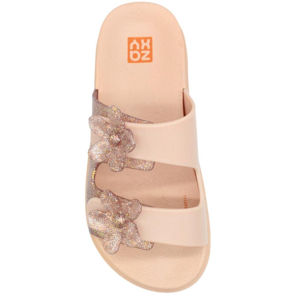Tamanco Slide Plataforma Infantil Zaxy Flowers Menina Rosa 4