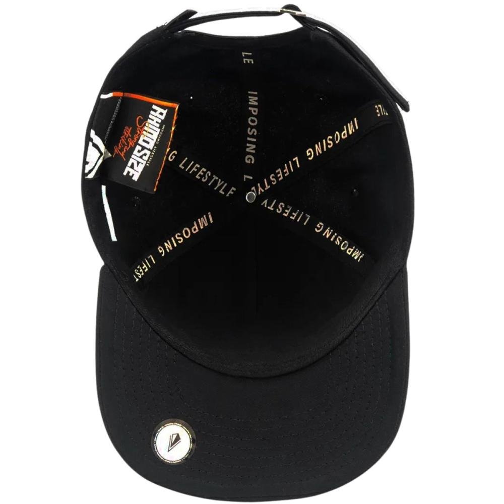 Boné Aba Curva Rhinosize Core Rasgos Ajustável Masculino Preto 4