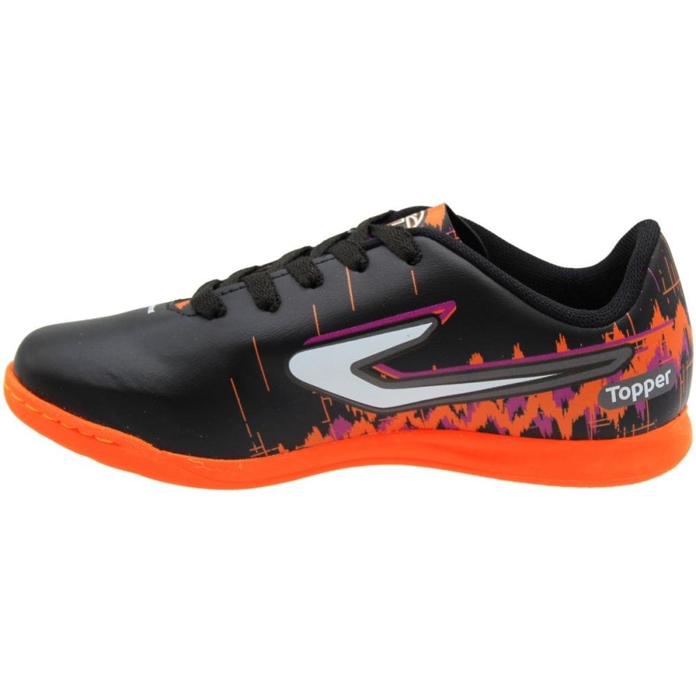 Chuteira Futsal Indoor Infantil Topper Slick VII Menino Preto 2
