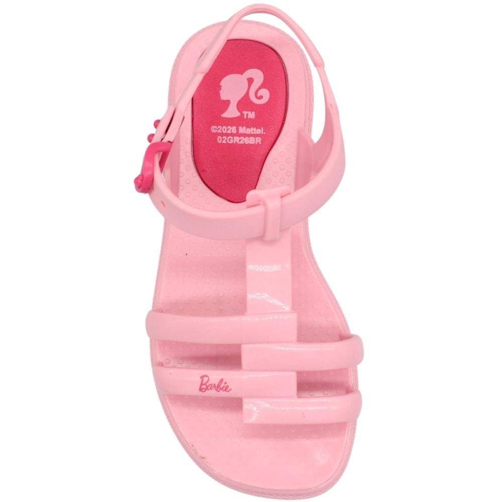 Sandália Rasteira Infantil Grendene Kids Glass Flat Menina Rosa 4