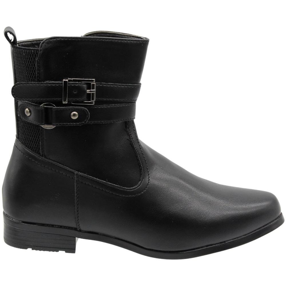 Bota Cano Médio Mooncity Elástico Bico Fino Feminina