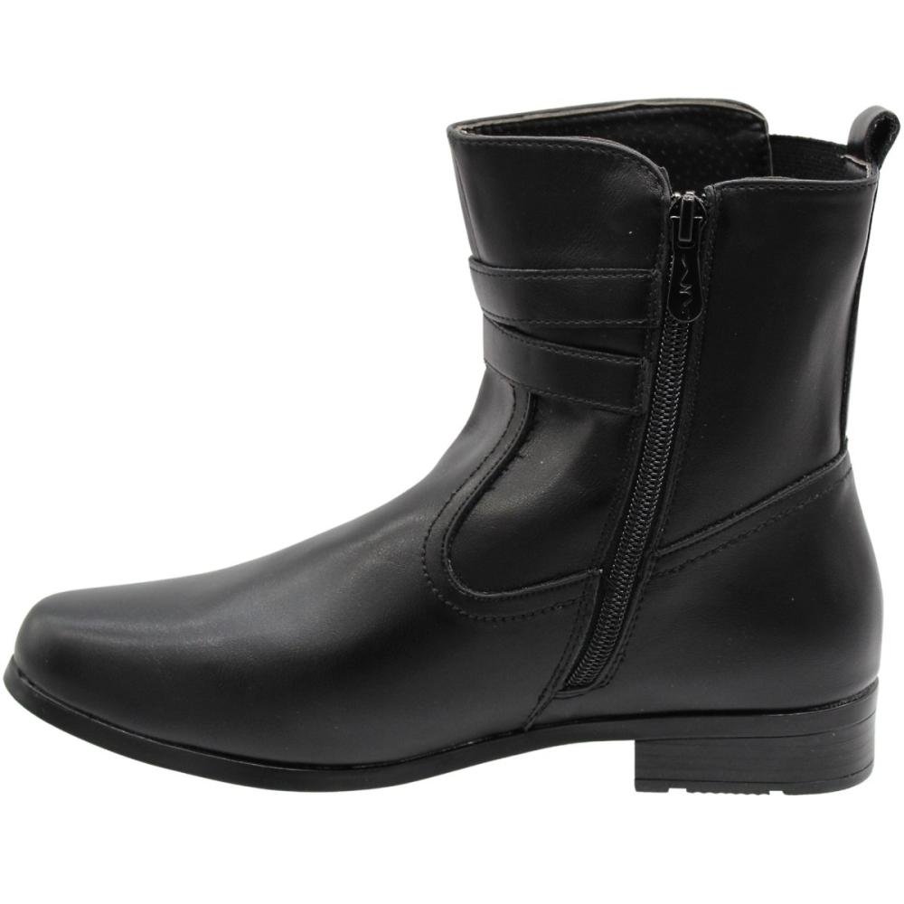 Bota Cano Médio Mooncity Elástico Bico Fino Feminina Preto 2