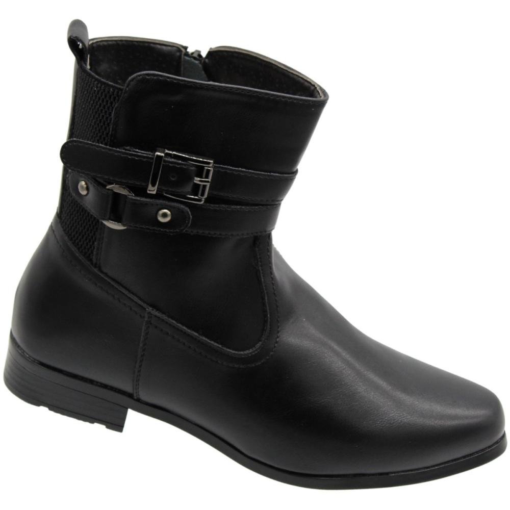 Bota Cano Médio Mooncity Elástico Bico Fino Feminina Preto 3