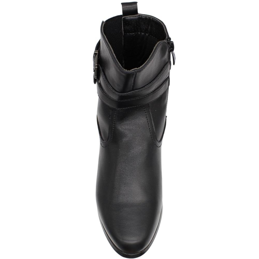 Bota Cano Médio Mooncity Elástico Bico Fino Feminina Preto 4