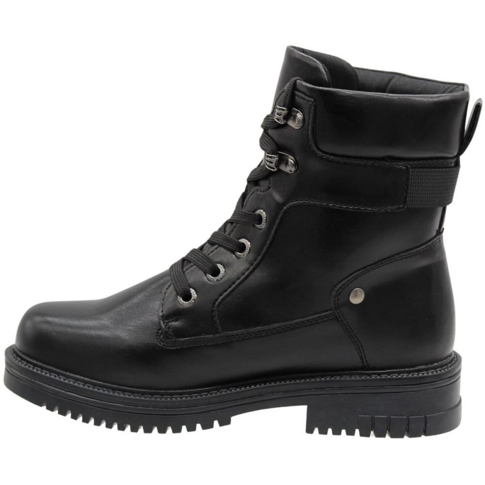 Bota Coturno Cano Médio Mooncity Tratorada Feminina Preto 2