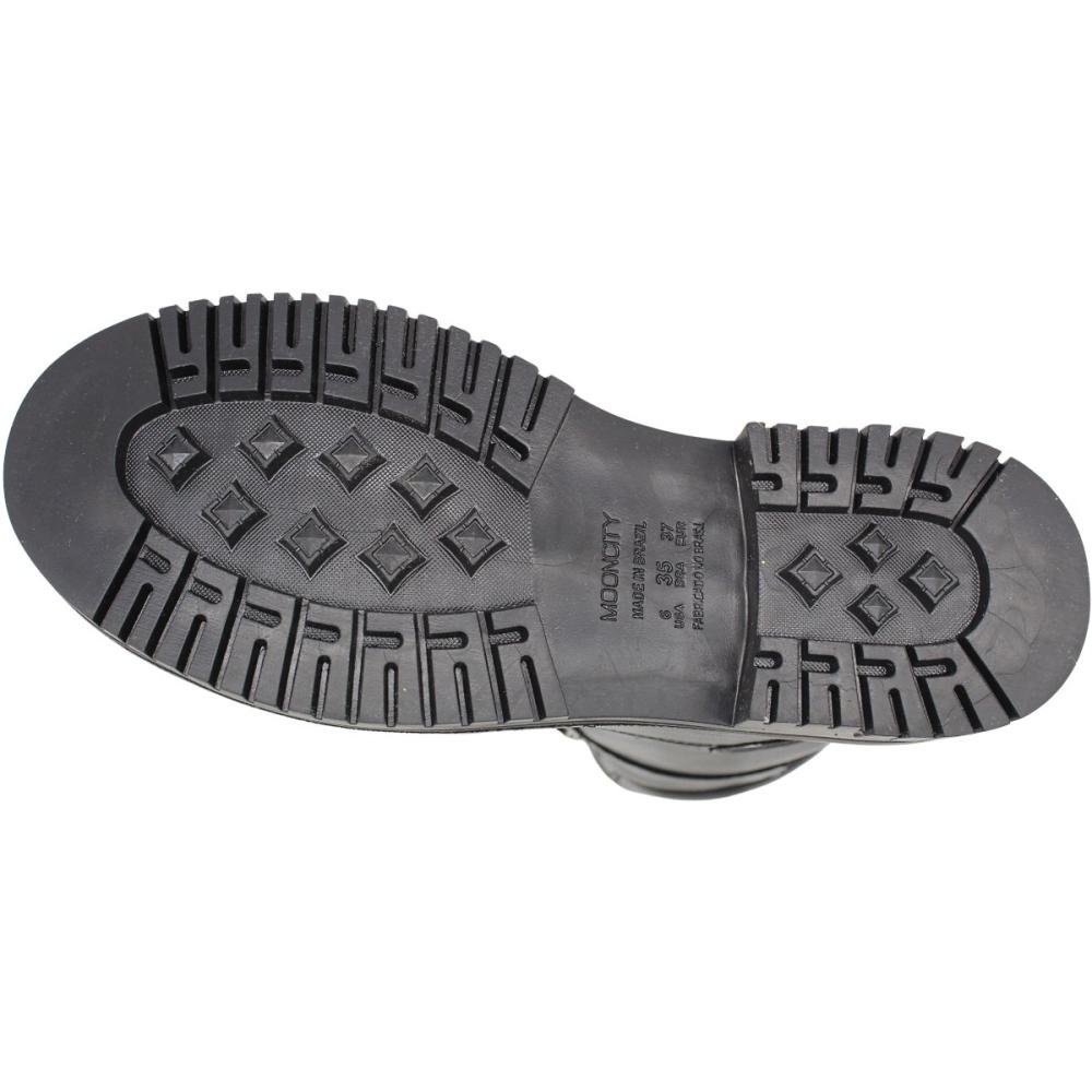 Bota Coturno Cano Médio Mooncity Tratorada Feminina Preto 5
