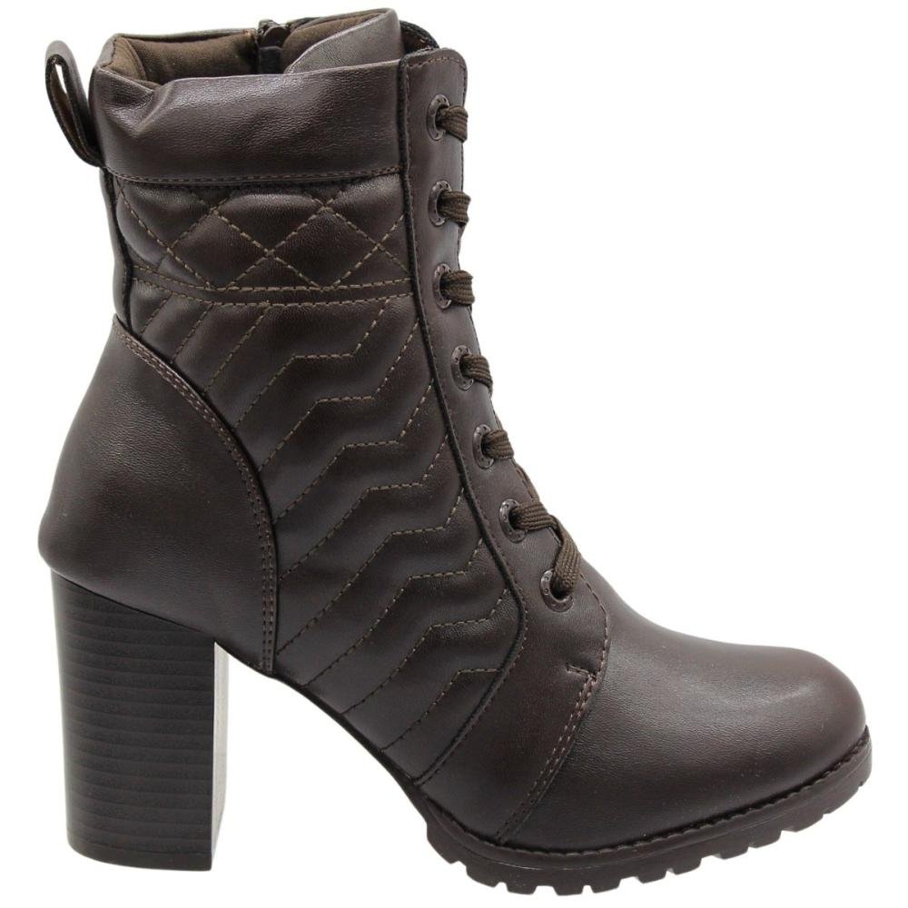 Bota Salto Bloco Grosso Mooncity Cano Médio Feminina