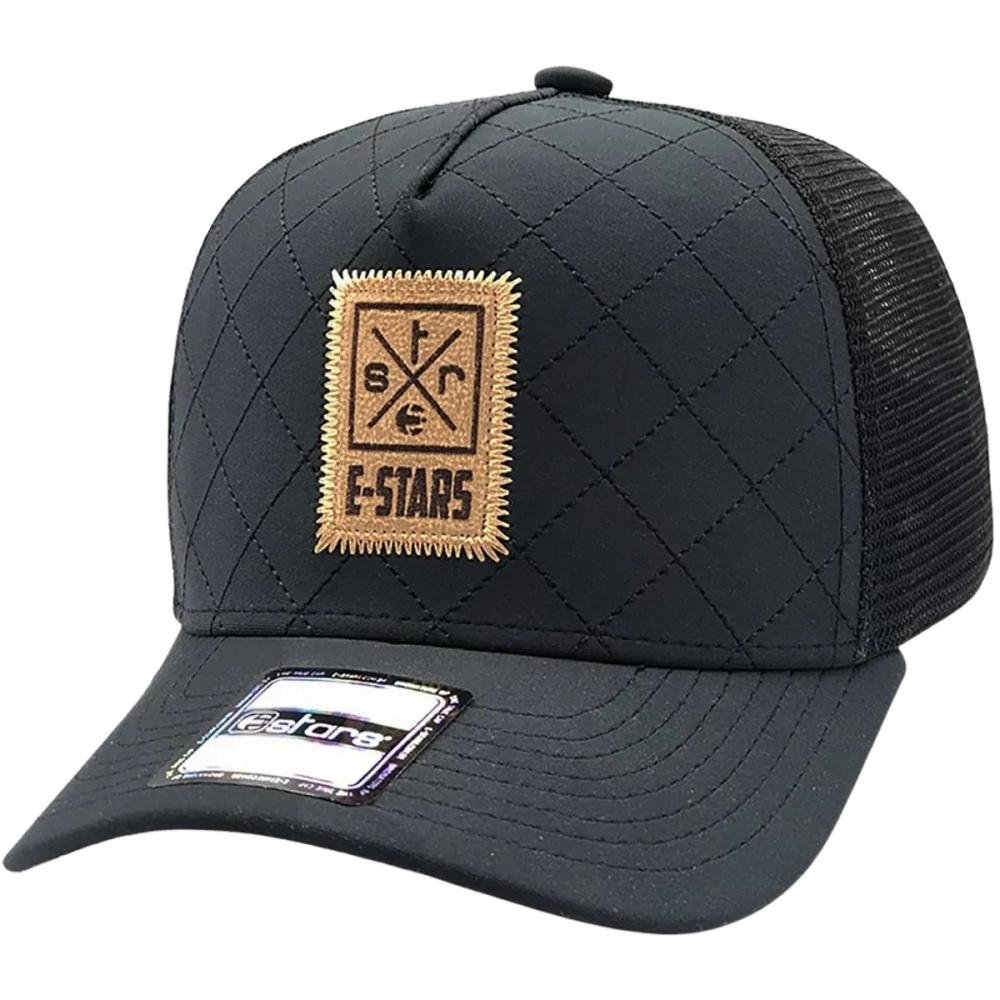 Boné Aba Curva E Stars Trucker Bordado Snapback Masculino Preto 2