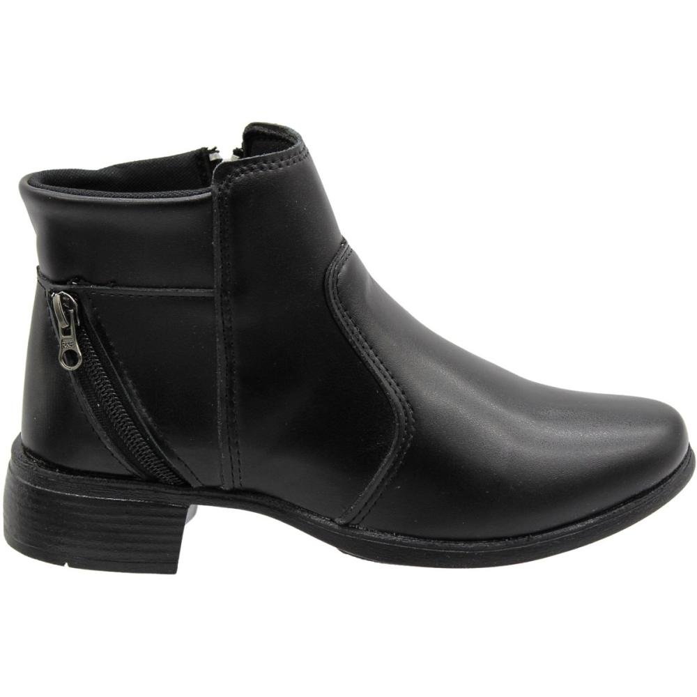 Bota Cano Curto Elisa Melo Pelboot Zíper Feminina