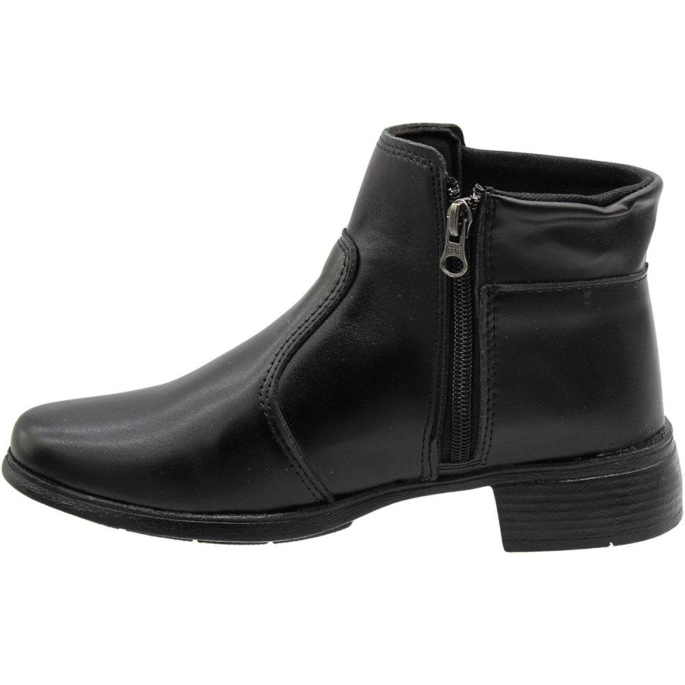 Bota Cano Curto Elisa Melo Pelboot Zíper Feminina Preto 2