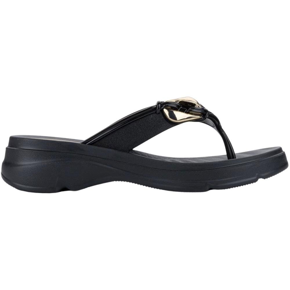 Chinelo De Dedo Salteado Azaleia Kiara Tira Grossa Feminino Preto 2