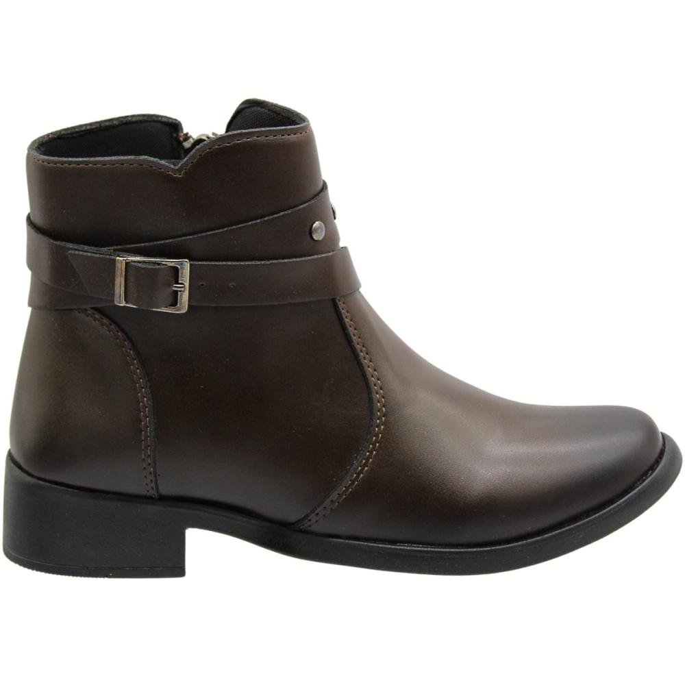 Bota Cano Curto Elisa Melo Adorno Tira Fivela Feminina