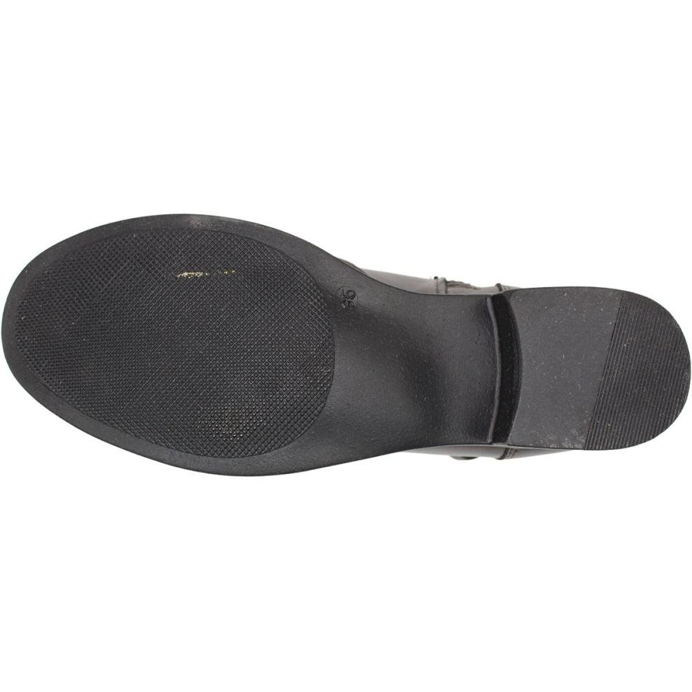 Bota Cano Curto Elisa Melo Adorno Tira Fivela Feminina Marrom 5