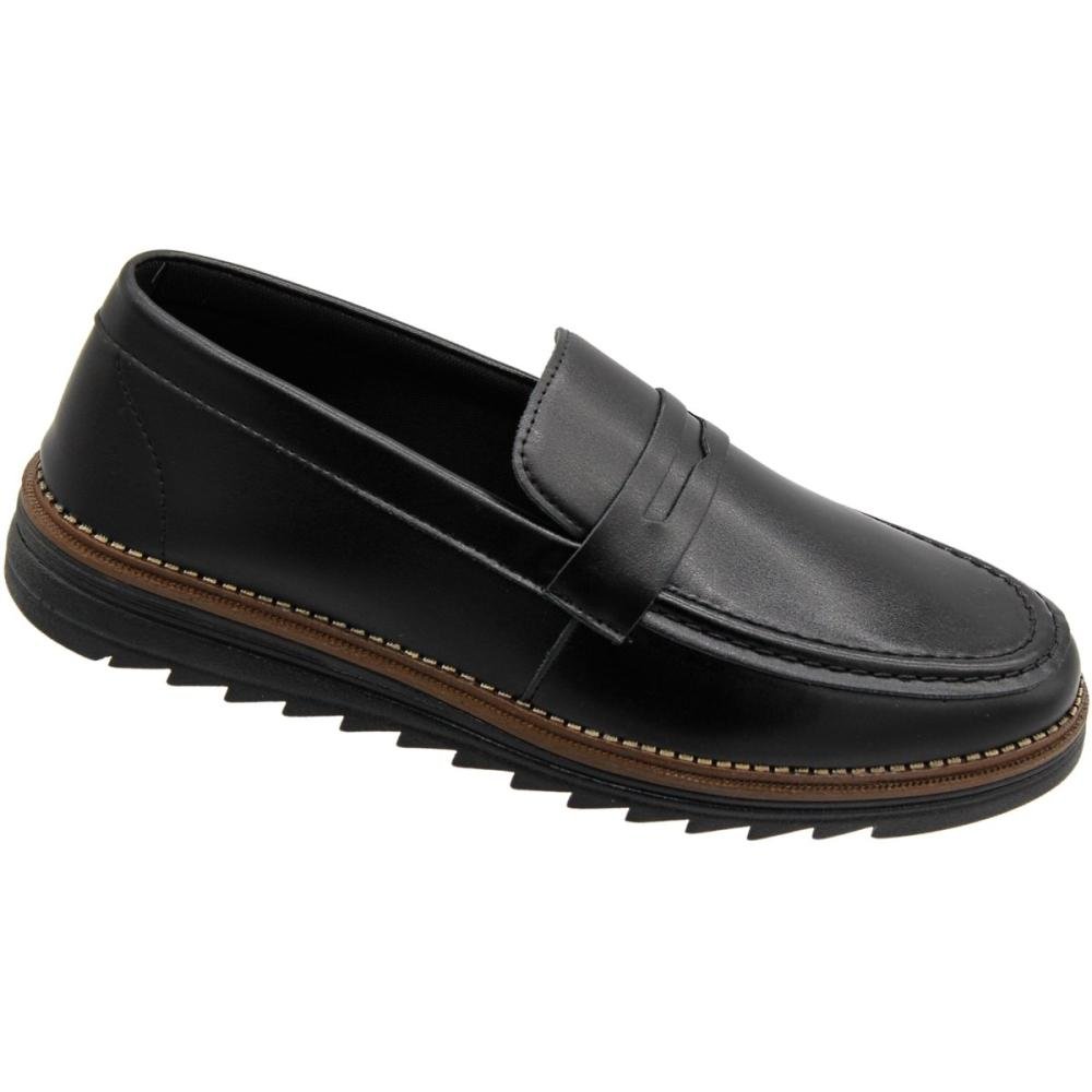 Sapatilha Mocassim West Line Solado Tratorado Masculino Preto 3