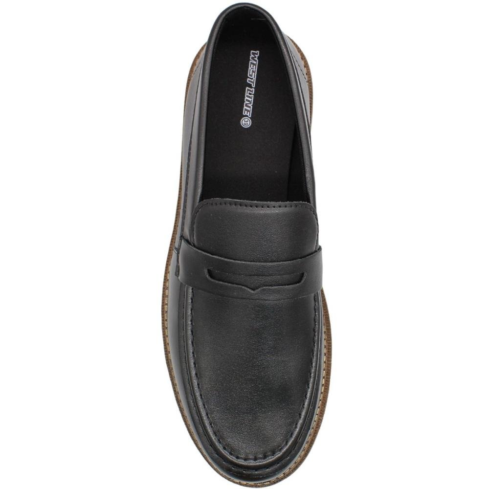 Sapatilha Mocassim West Line Solado Tratorado Masculino Preto 4
