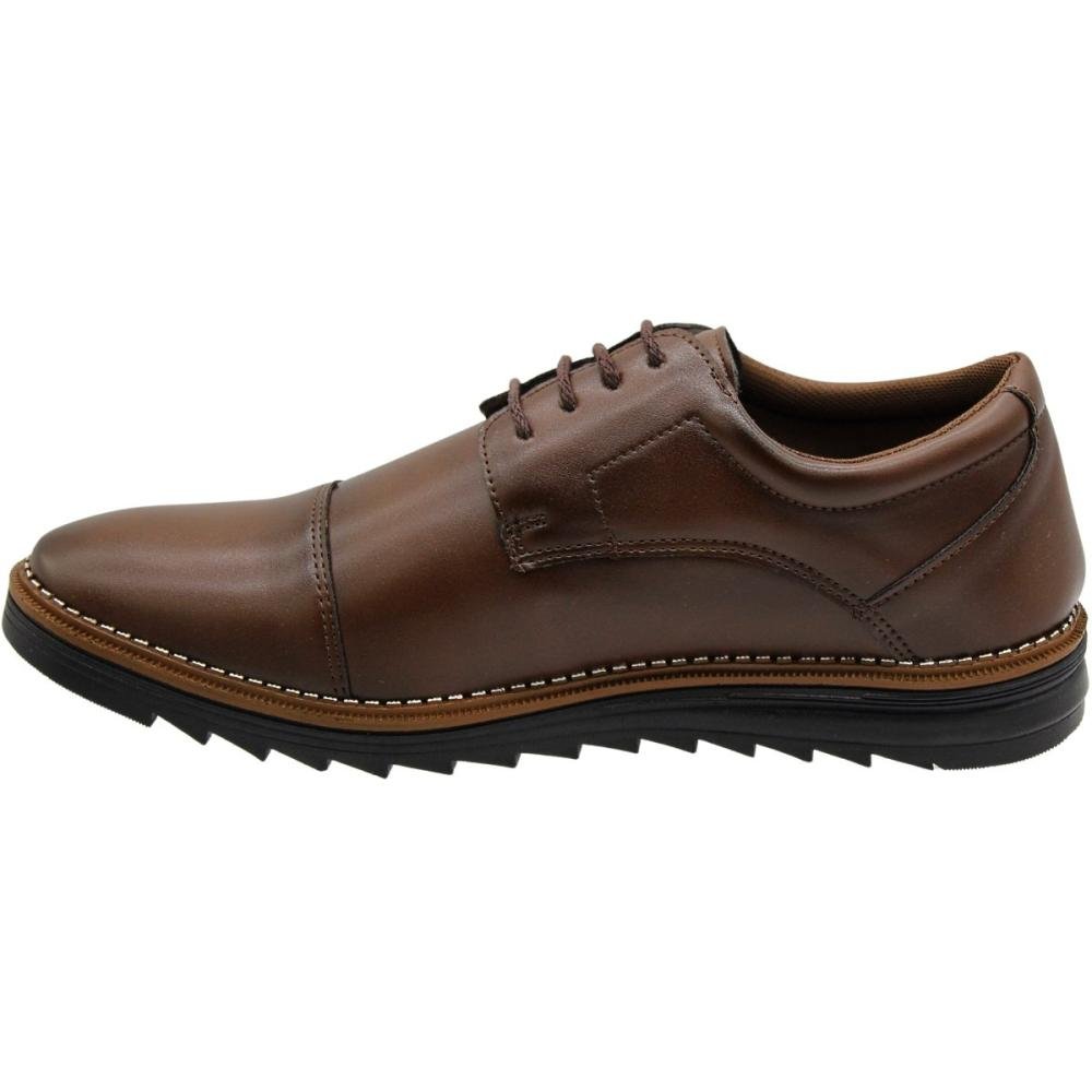 Sapato Casual West Line C/ Cadarço Sola Tratorada Masculino Marrom 2
