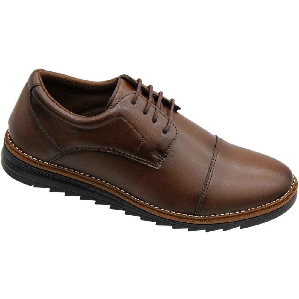 Sapato Casual West Line C/ Cadarço Sola Tratorada Masculino Marrom 3