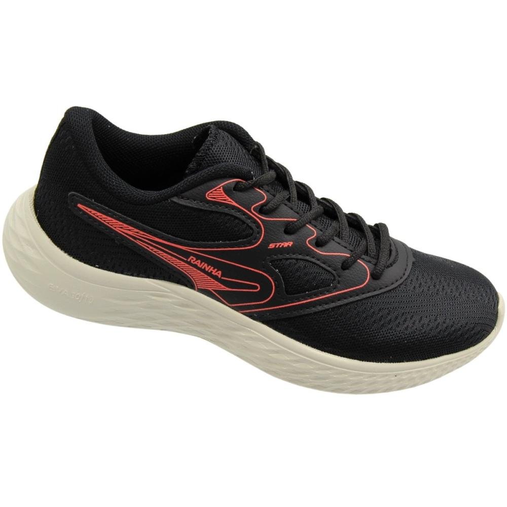 Tênis Esportivo Rainha Star Evasoft Feminino Preto 3