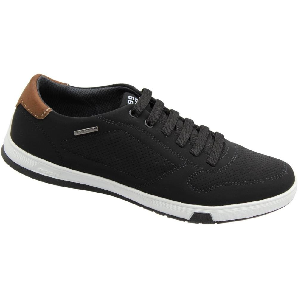 Sapatênis Pegada Microfibra Nobucado Perfuros Masculino Preto 3