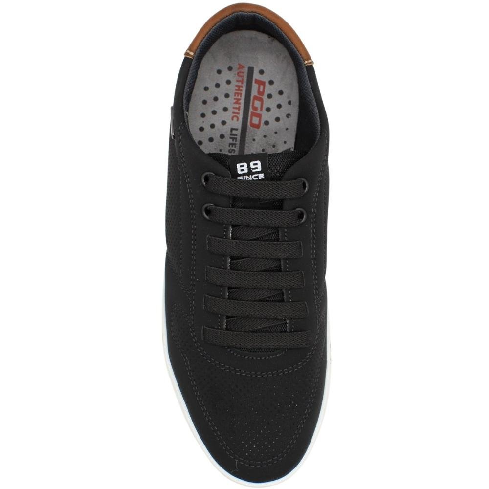 Sapatênis Pegada Microfibra Nobucado Perfuros Masculino Preto 4