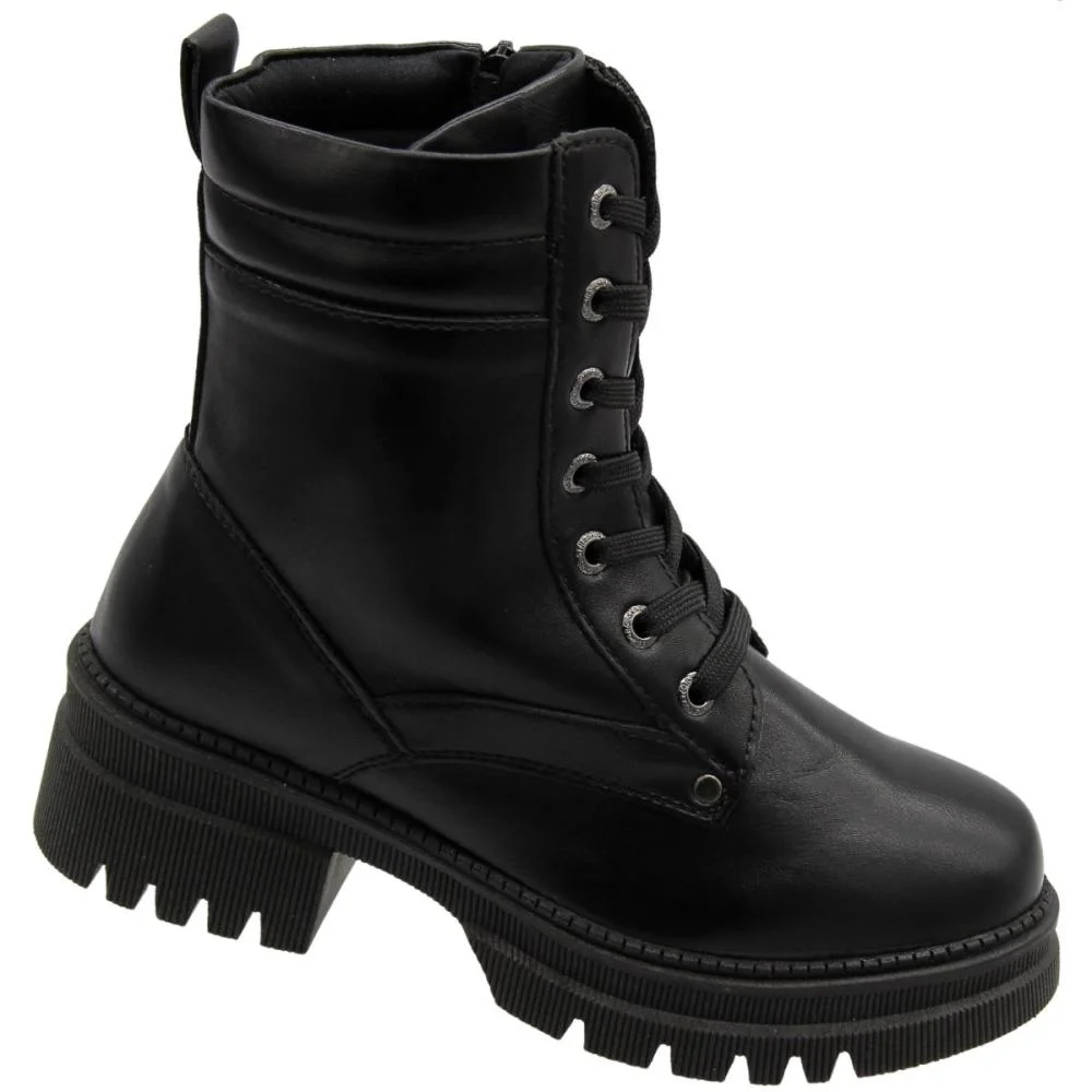 Bota Coturno Cano Médio Mooncity Feminina Preto 3
