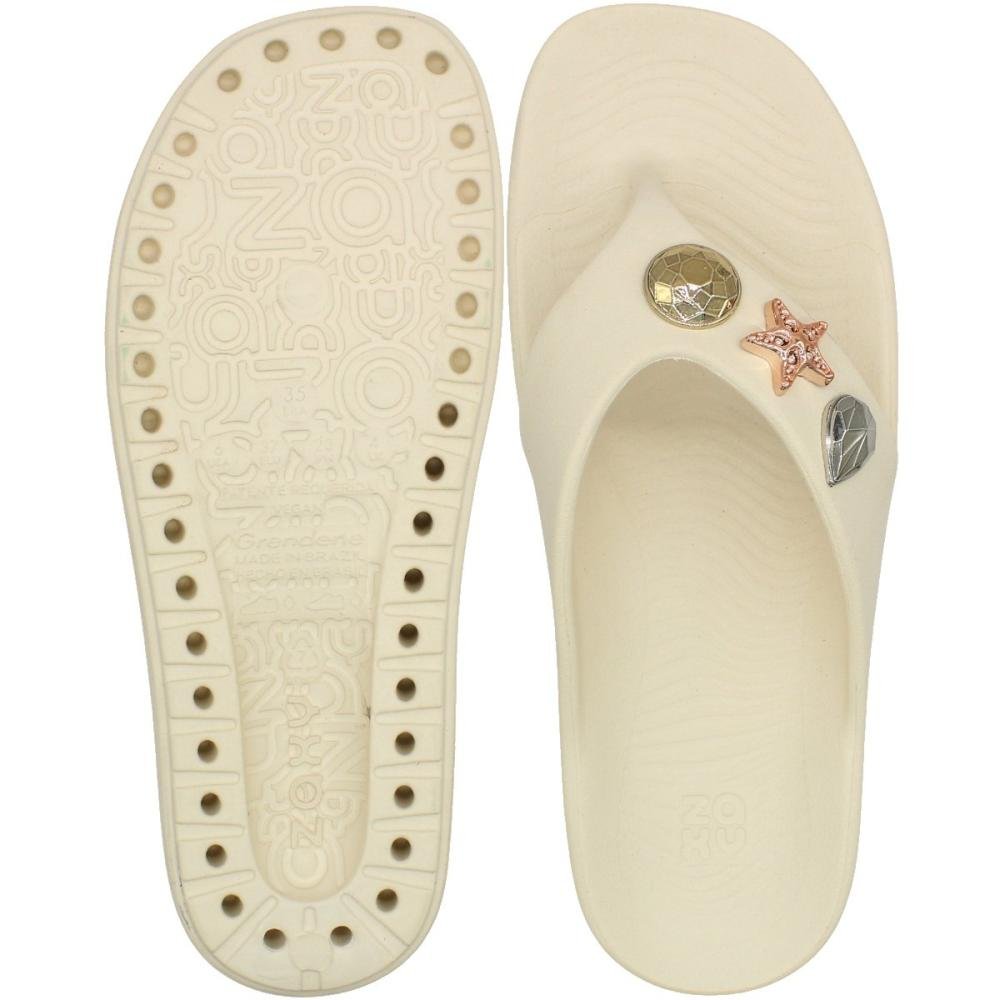Tamanco De Dedo Zaxy Zen Apliques Feminino Branco 3