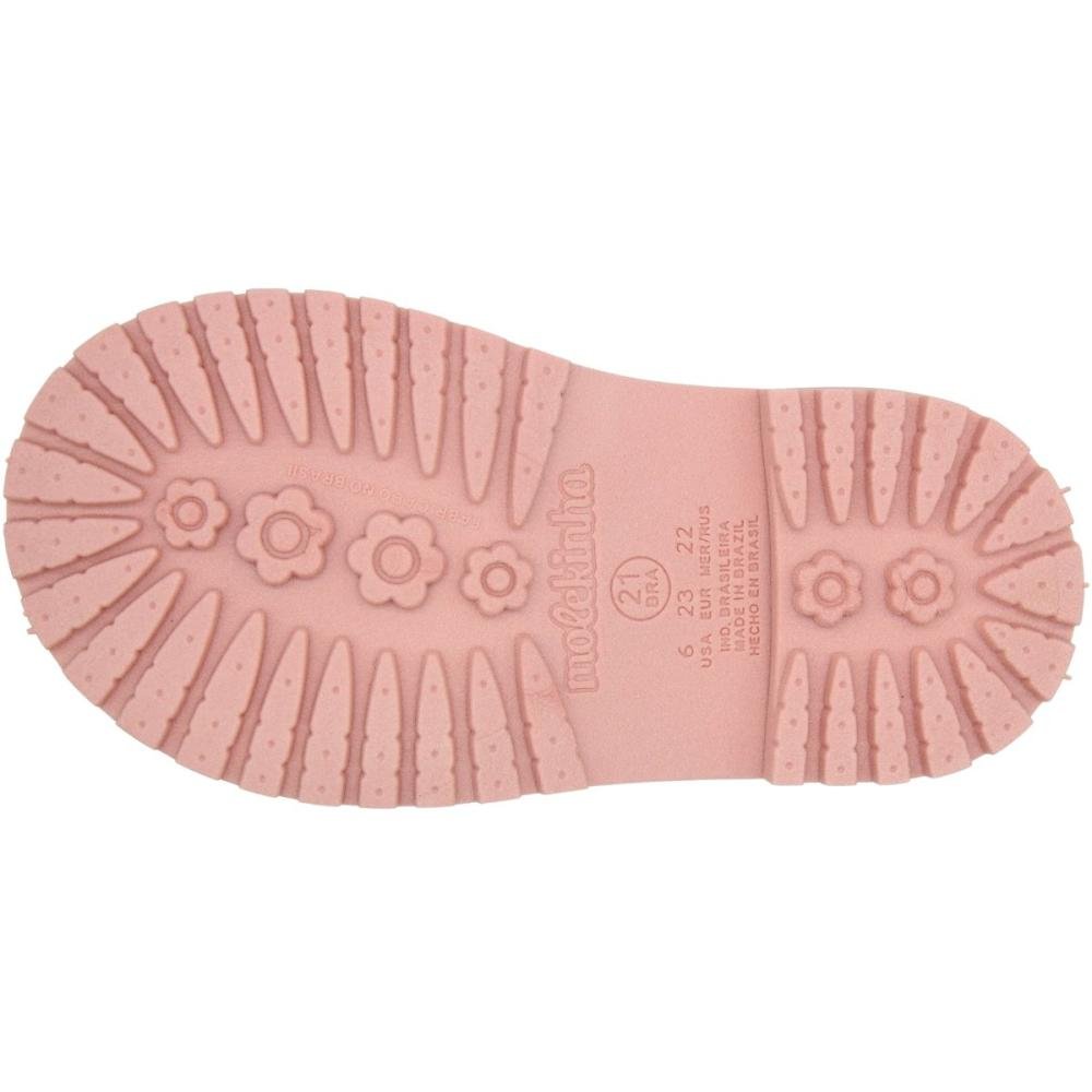 Bota Infantil Molekinha Paris Napa Pompom Menina Com Pulseira Branco 5