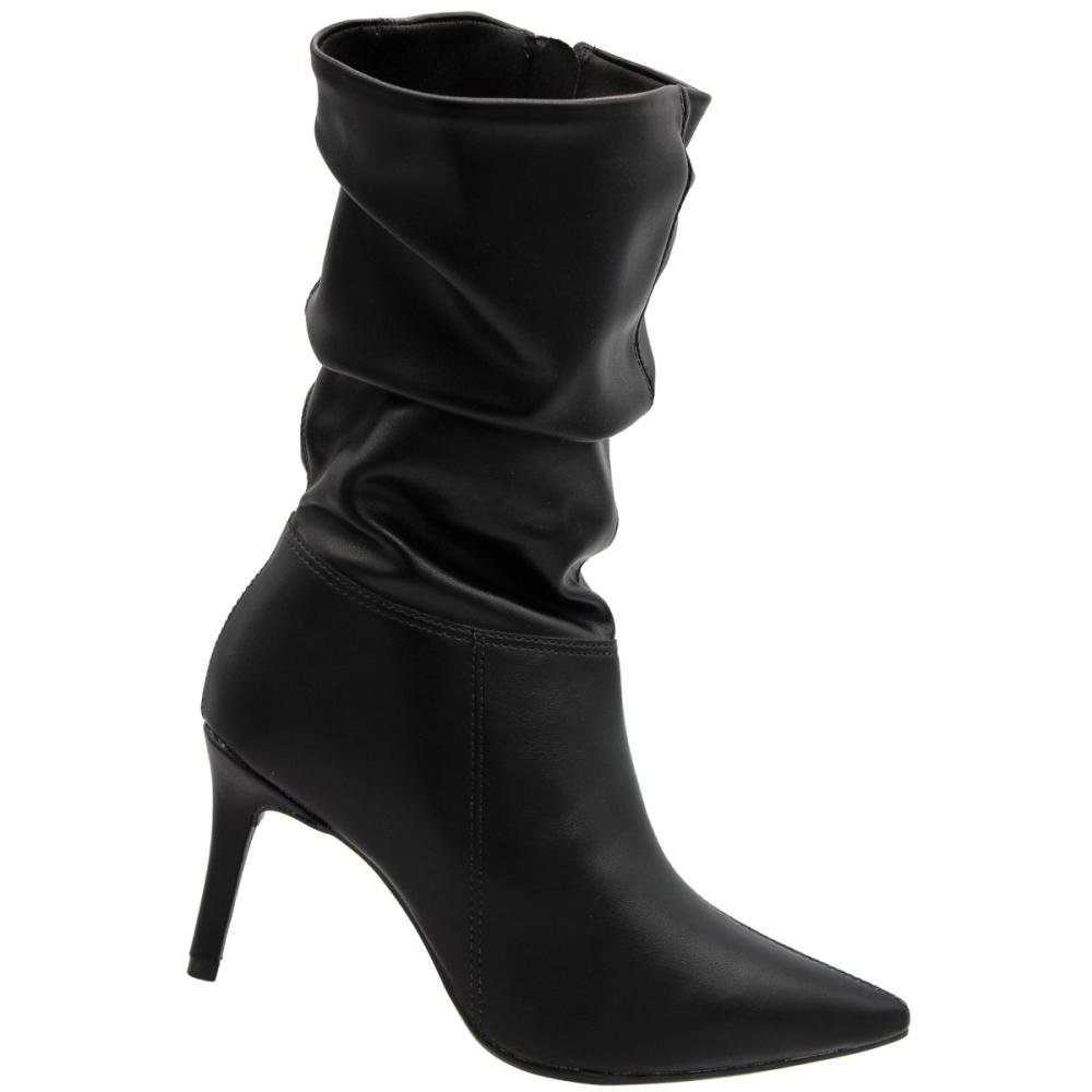 Bota Vizzano Napa Genebra Cano Médio Bico Fino  Feminino Preto 3