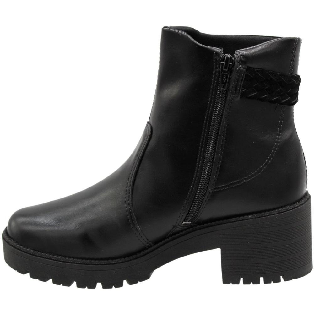 Bota Cano Curto Mississipi Wolford Tira Trançada Fivela Prata Feminina Preto 2