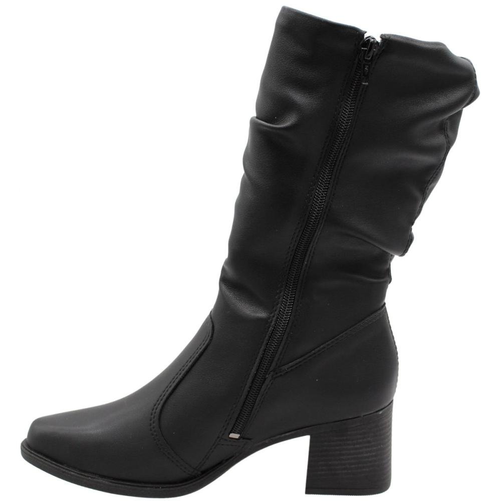 Bota Strech Mississipi Aranni Cano Medio Feminina Preto 2