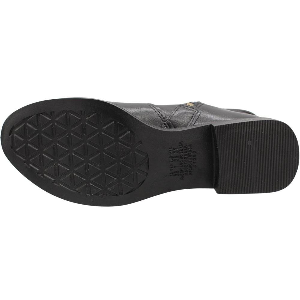 Bota Cano Alto Mississipi Galbani Tiras Aplique Dourado Feminina Preto 5